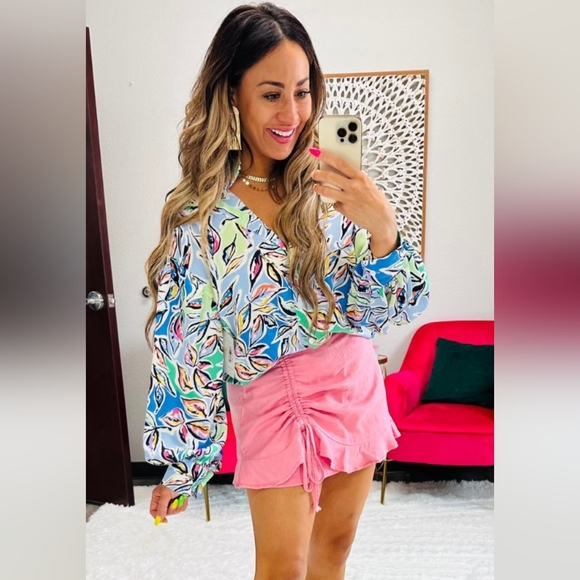 white birch Dresses & Skirts - New White Birch Pink Ruched Mini Skort